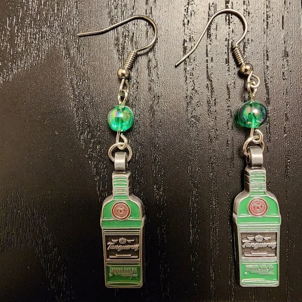 Green Bottle Earrings